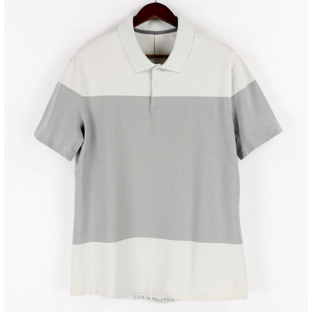 Lululemon Tech Pique Polo Shirt Mens XL Live In Practice Gray Short Sleeve